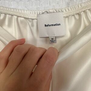 NWOT Reformation Ivory Satin Pants